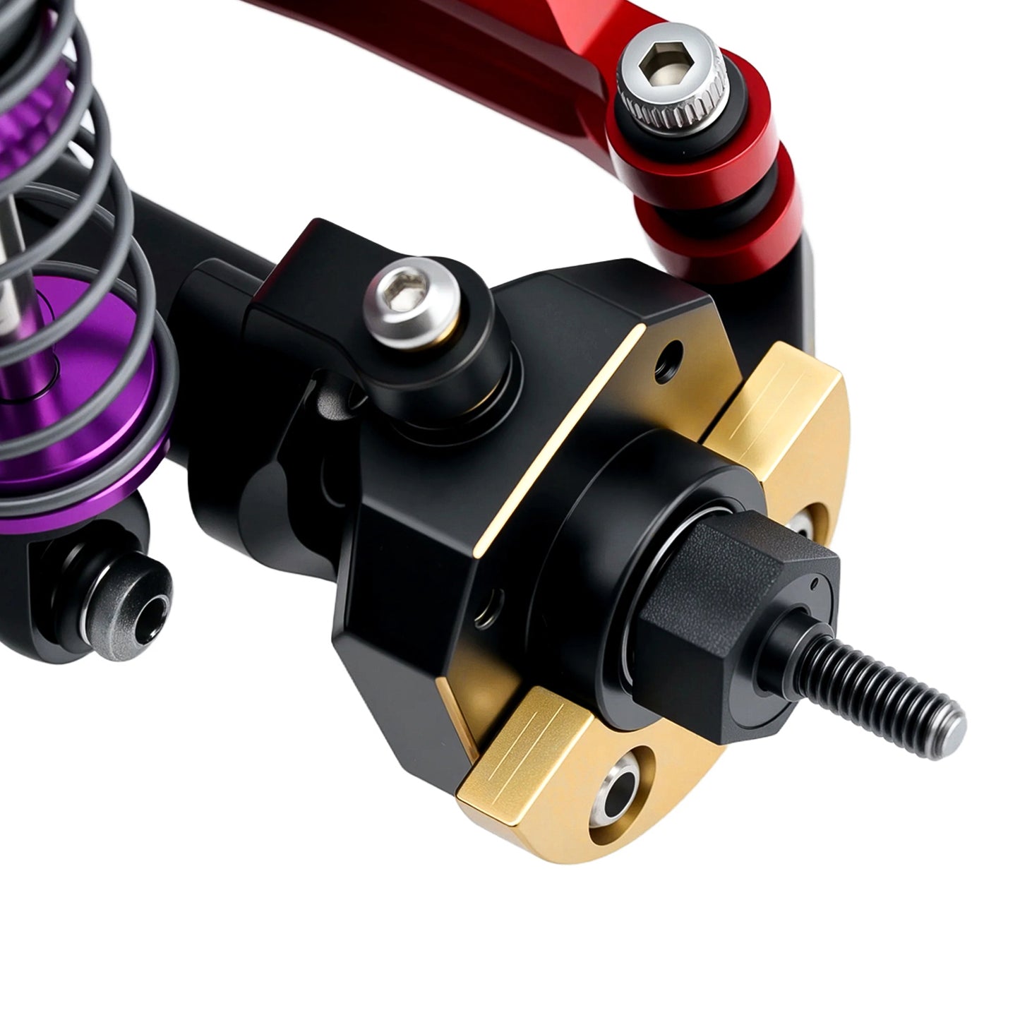 TCRC Brass Front Steering Knuckles + C-Hub with Adjustable Steering Block Weights Set 43g/Pair for HPI Venture18 Straight Axle Upgrade