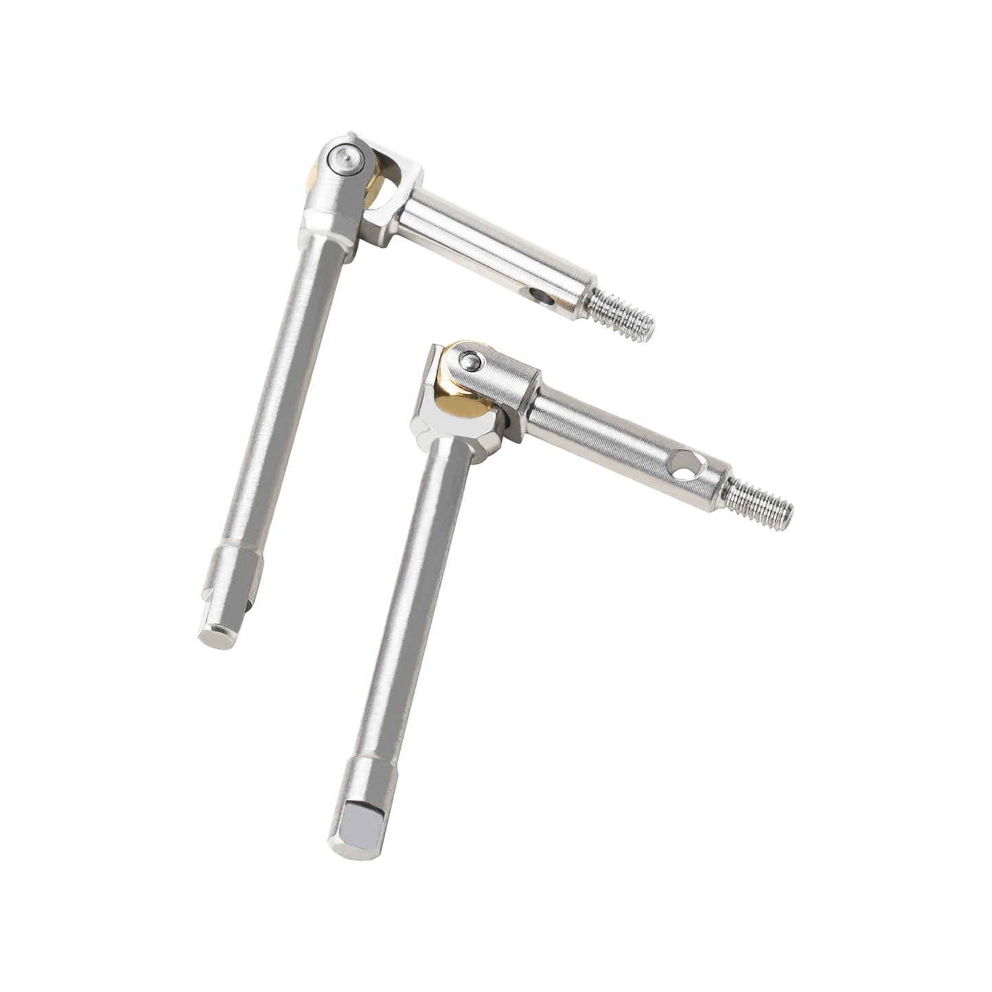 TCRC 2PCS High Steering Angle Universal Grade 5 Titanium U-Joint Axle Shafts +4MM Wide CVD for Axial SCX24 AX24