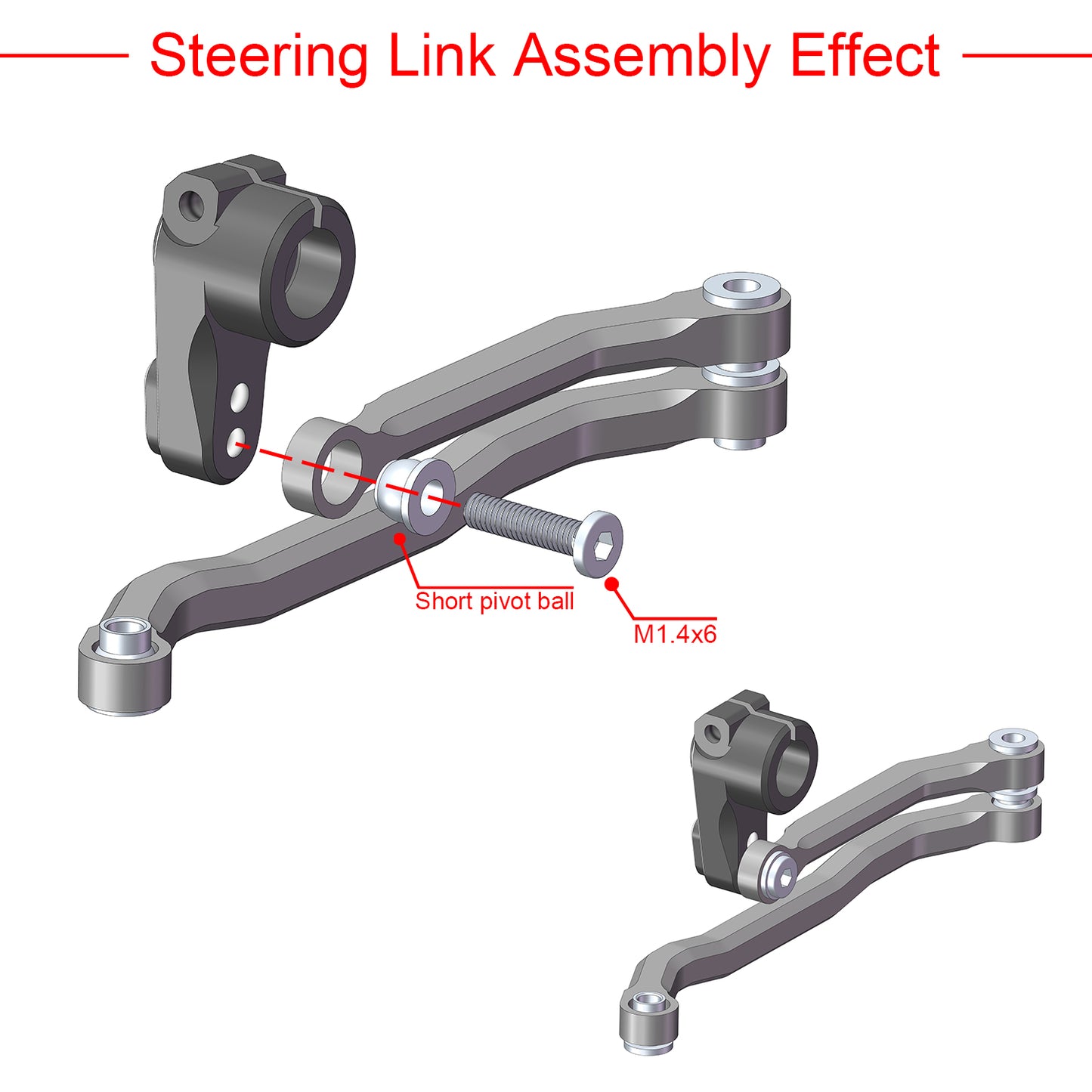 TCRC Brass High Clearance Chassis Links set for Axial SCX30 1/30 RC Crawler Car