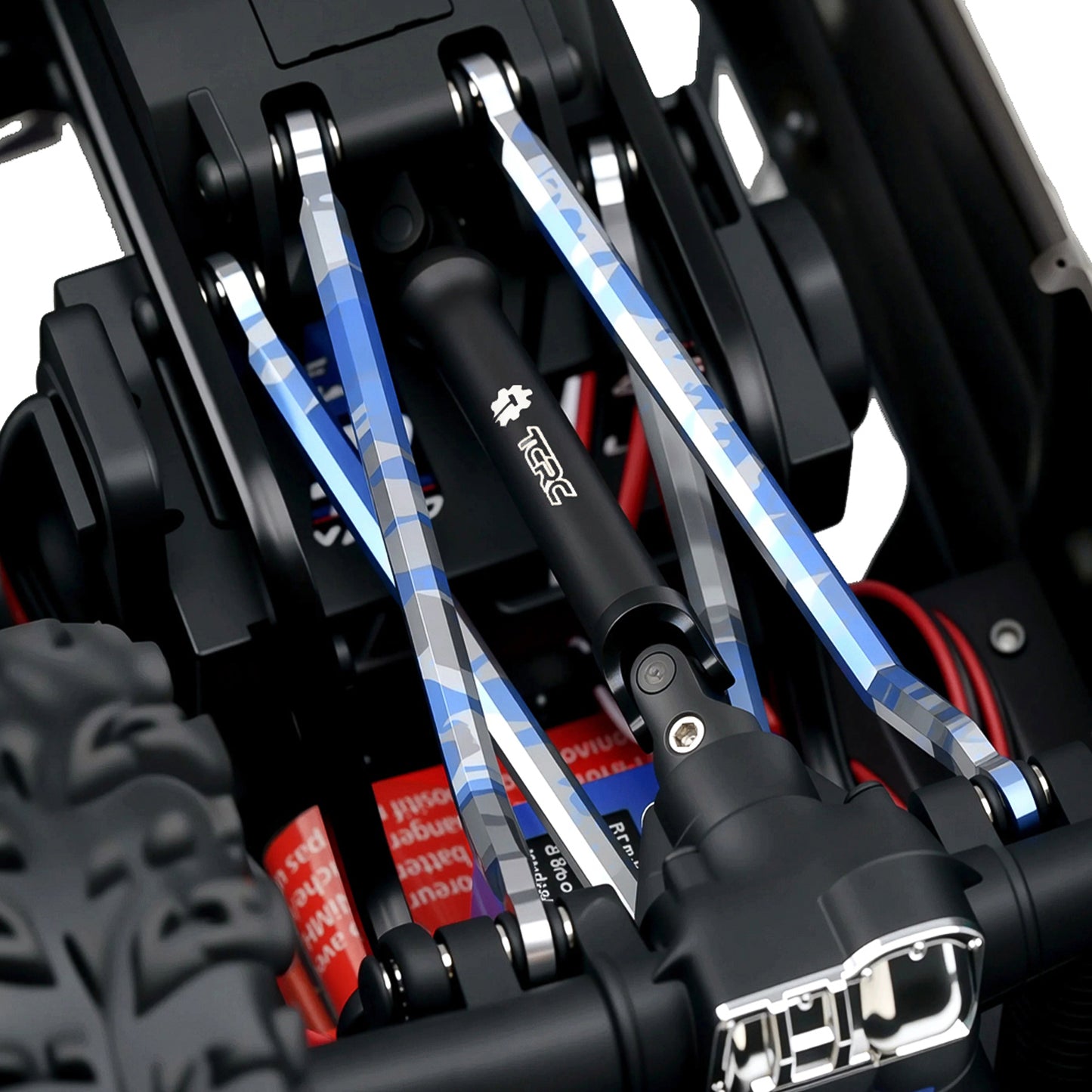 TCRC Splash Anodizing Aluminum High Clearance Chassis Links Set for 1/18 TRX4M F-150 High Trail Crawler Truck