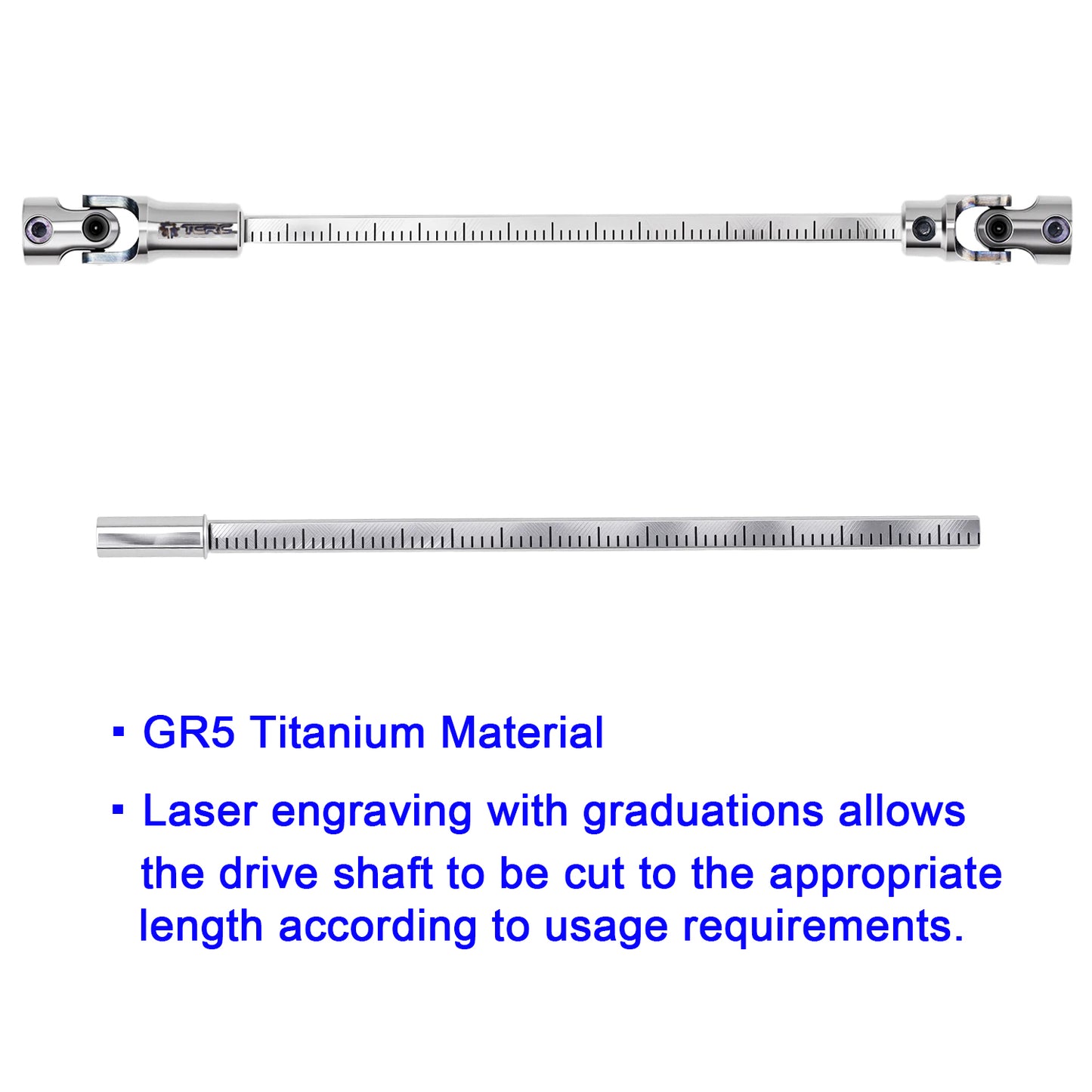 TCRC 115mm GR5 Titanium Cut-to-Length Drive Shaft for 1/18 TRX4M Defender Bronco F-150 High Trail Crawler Truck Upgrade