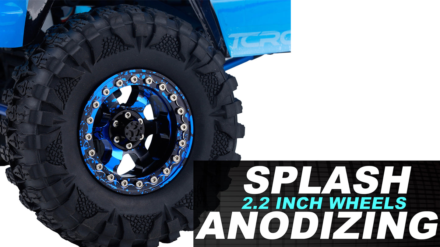 TCRC 4PCS Splash Anodizing Aluminum 2.2 Inch High Mass RC Beadlock Wheels Hubs