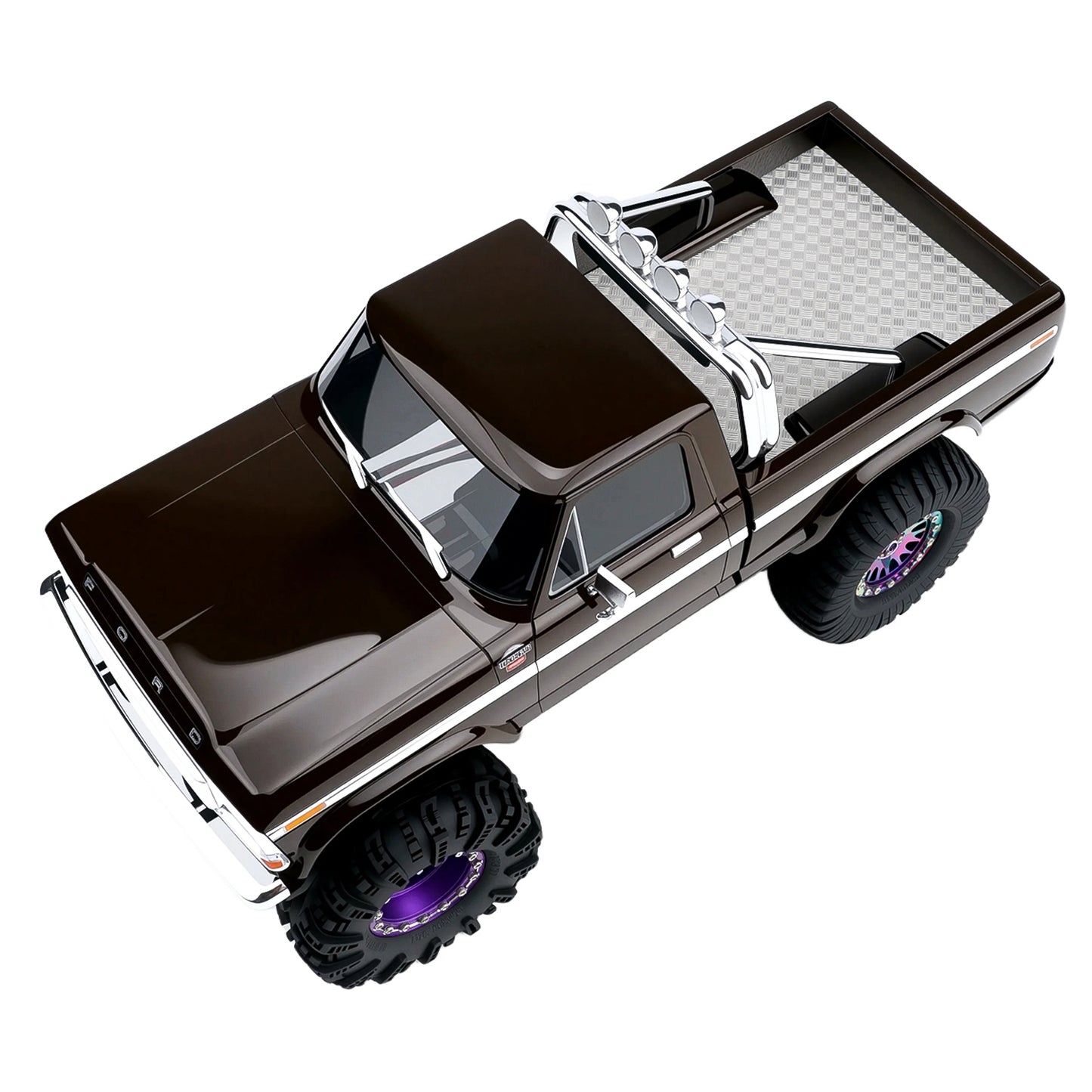 TCRC Stainless Steel Rear Body Anti-skid Plate Board for 1/18 TRX4M F-150 High Trail Crawler Truck Shell