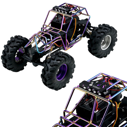 TCRC Metal Roll Cage Body Shell with Aluminum LED Lamp Holder for 1/24 Axial AX24 XC-1
