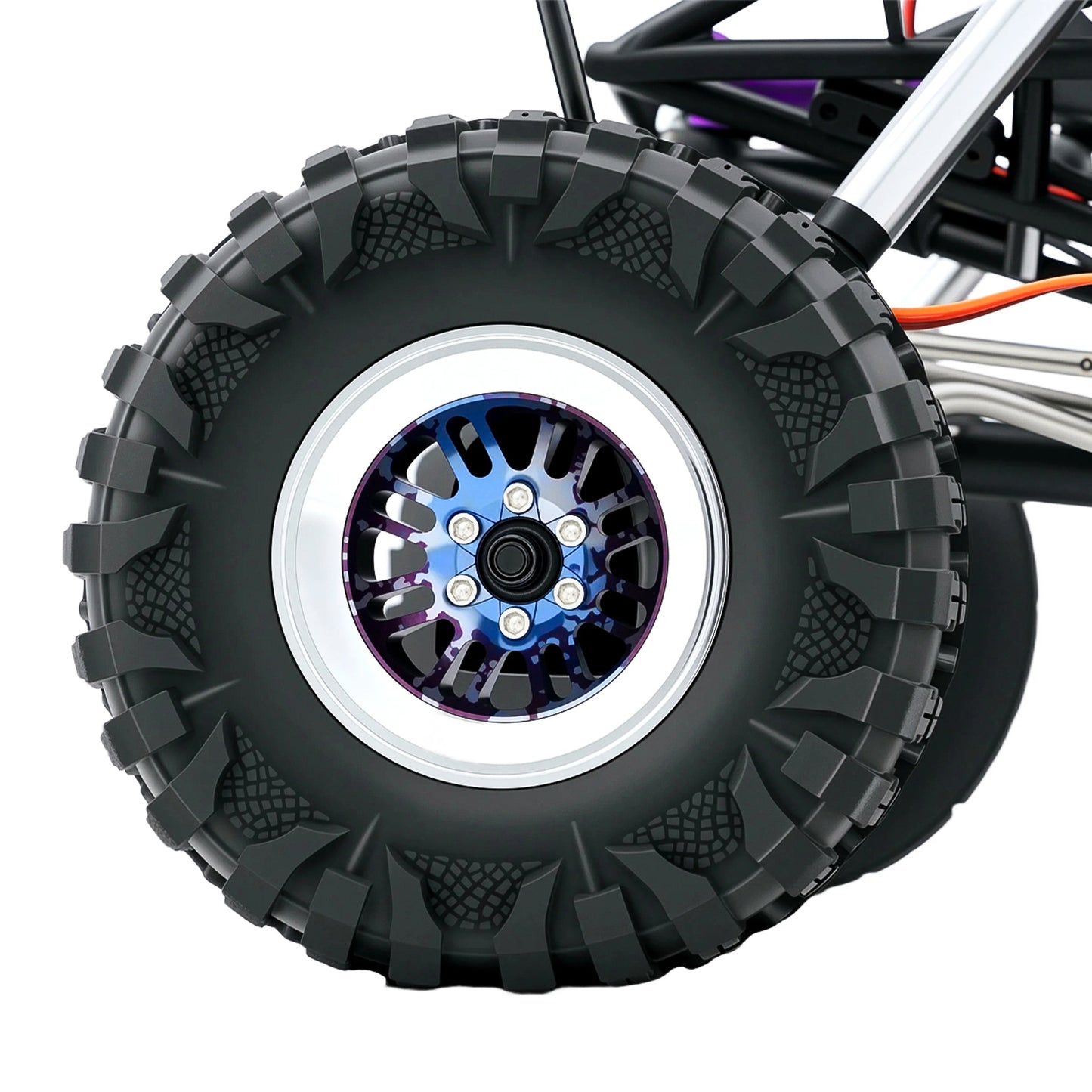 TCRC 4PCS Aluminum 2.2 Inch High Mass Beadlock Wheels Hubs