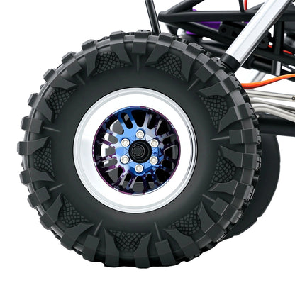 TCRC 4PCS Aluminum 2.2 Inch High Mass Beadlock Wheels Hubs