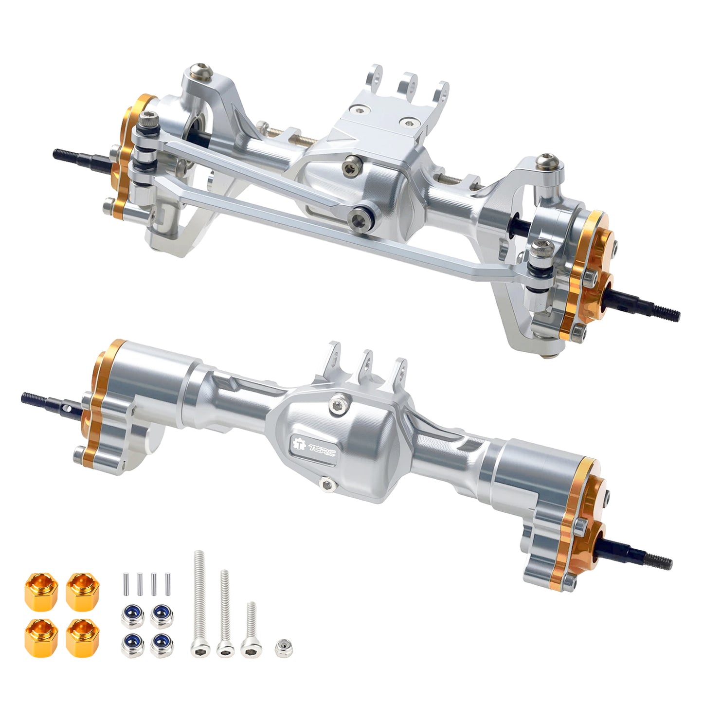 TCRC Aluminum +4mm Extended Front Rear Portal Axles Set Assembly for Redcat Ascent-18