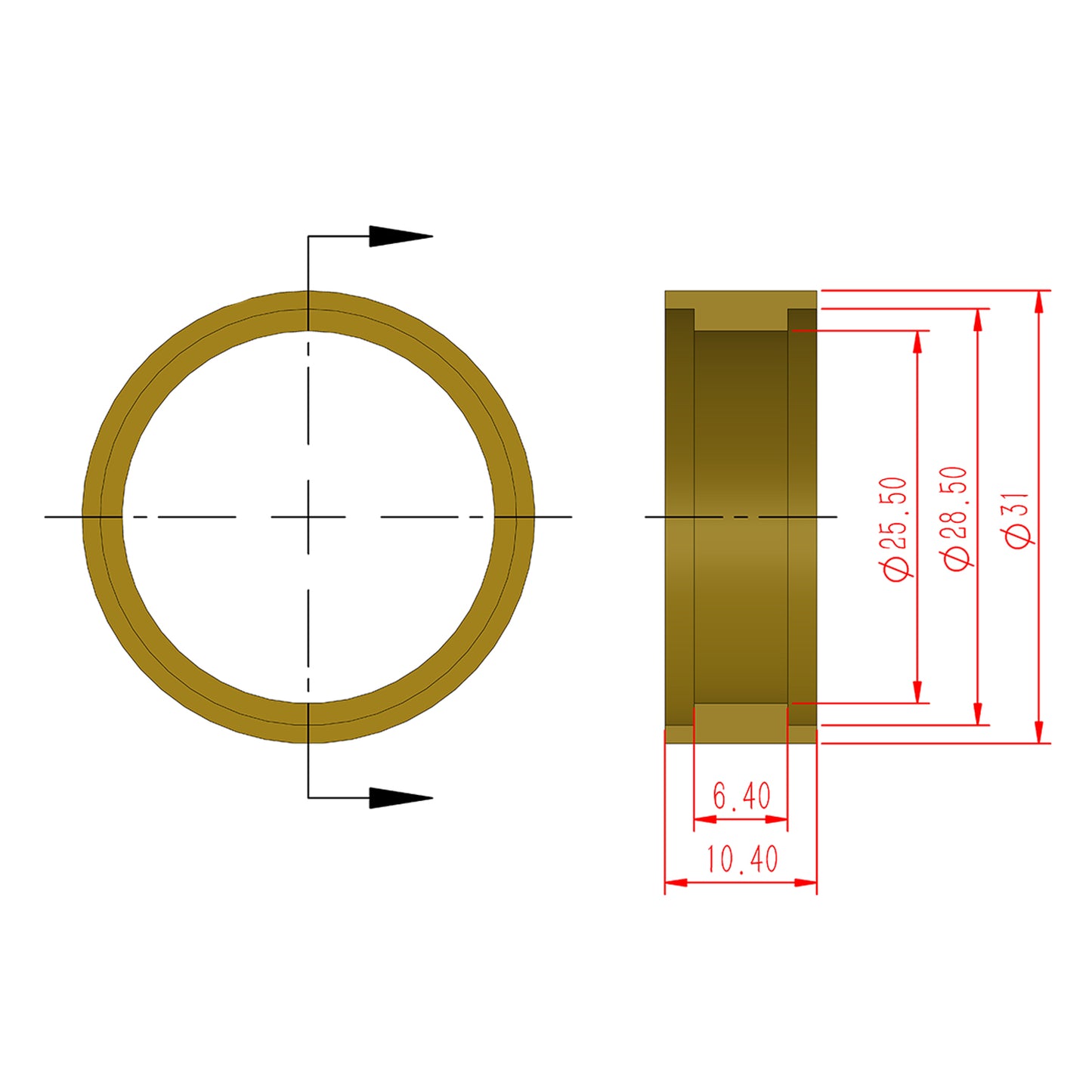 TCRC 4PCS Brass Internal Beadlock Ring Clamp Ring Fit Narrow RC 1.0inch Wheel Hubs