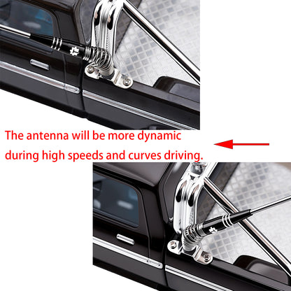 TCRC 80mm&100mm Decorative RC Car Hard Spring Antenna with GR5 Titanium Mast Set for 1/24 1/18 RC Crawler Car