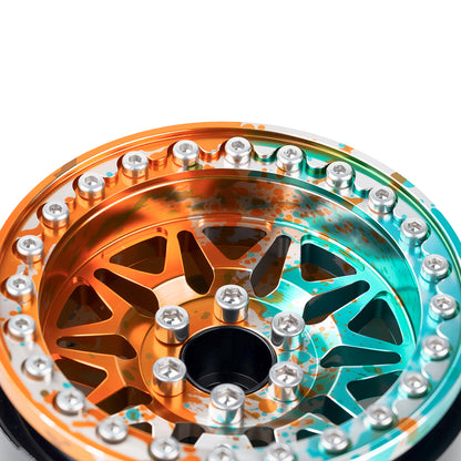 TCRC 4PCS Splash Anodizing Aluminum 2.2 Inch Beadlock Wheels Hubs