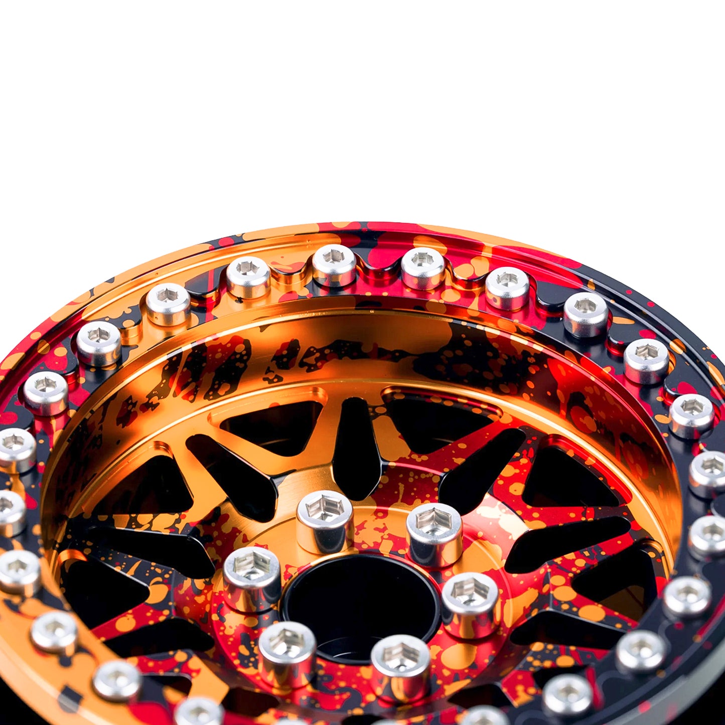 TCRC 4PCS Splash Anodizing Aluminum 2.2 Inch Beadlock Wheels Hubs