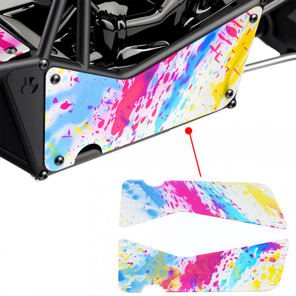 TCRC Splash Anodizing Aluminum RC Body Guard Armor Protective Shell Plate with Roof White LED Light Bar Set for Axial 1/8 AXP8 Gilamon Trail Buggy