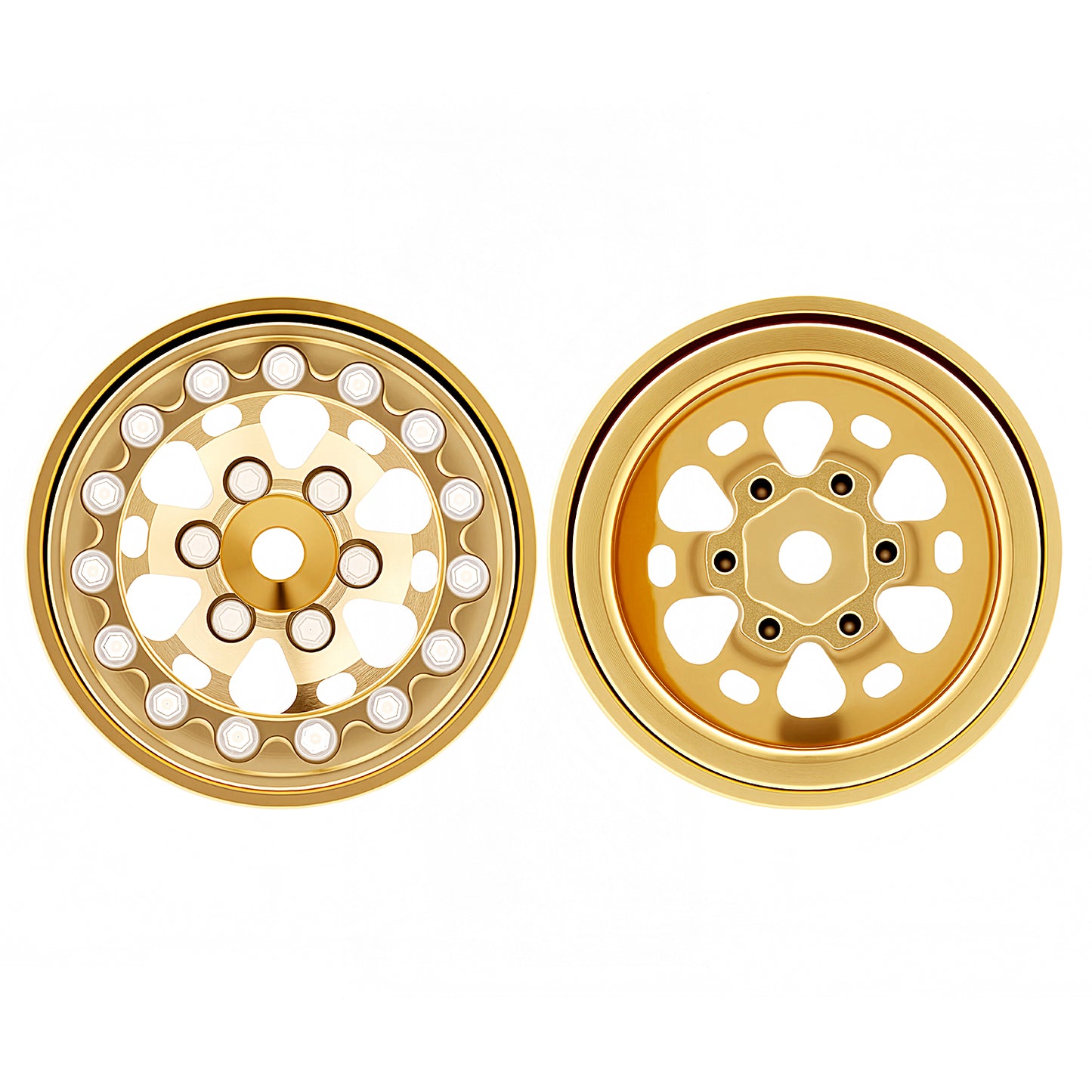 TCRC 4PCS Full Brass 1.0 Inch Beadlock Wheels Hubs 185g/set Weights