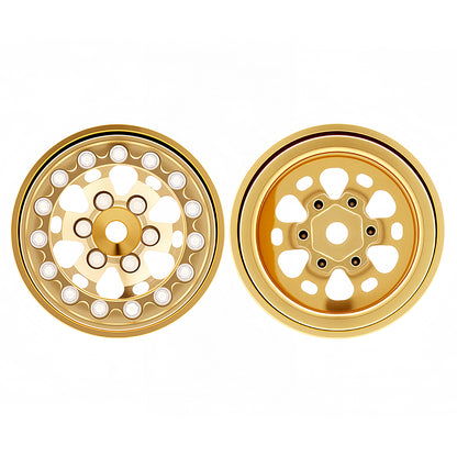 TCRC 4PCS Full Brass 1.0 Inch Beadlock Wheels Hubs 185g/set Weights