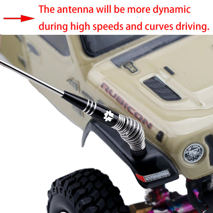 TCRC 80mm&100mm Decorative RC Car Hard Spring Antenna with GR5 Titanium Mast Set for 1/24 1/18 RC Crawler Car