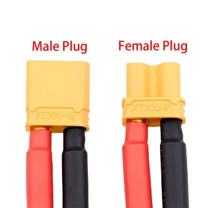 TCRC 5Pairs 100mm Amass XT60 Plug Female and Male Connectors with 14AWG Silicon Wire