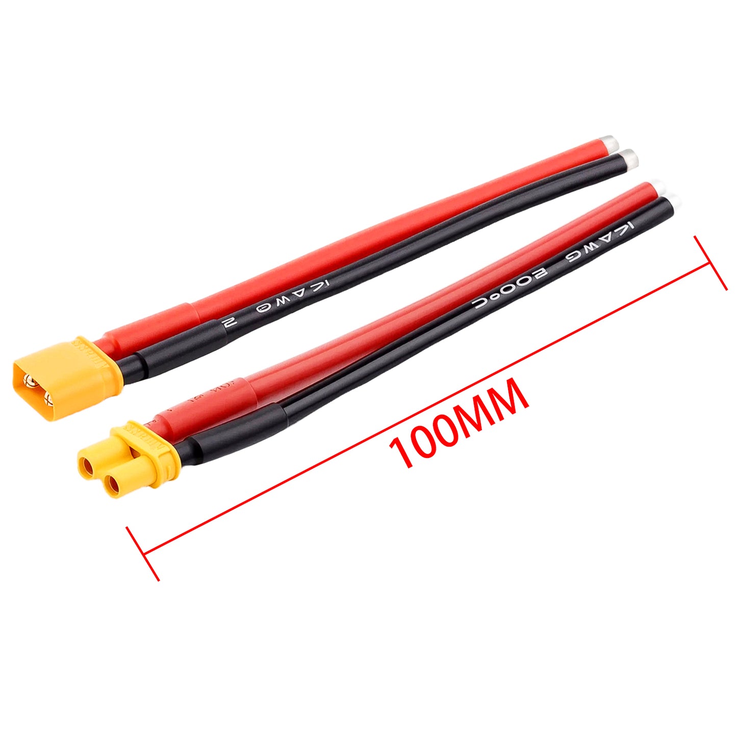 TCRC 5Pairs 100mm Amass XT60 Plug Female and Male Connectors with 14AWG Silicon Wire