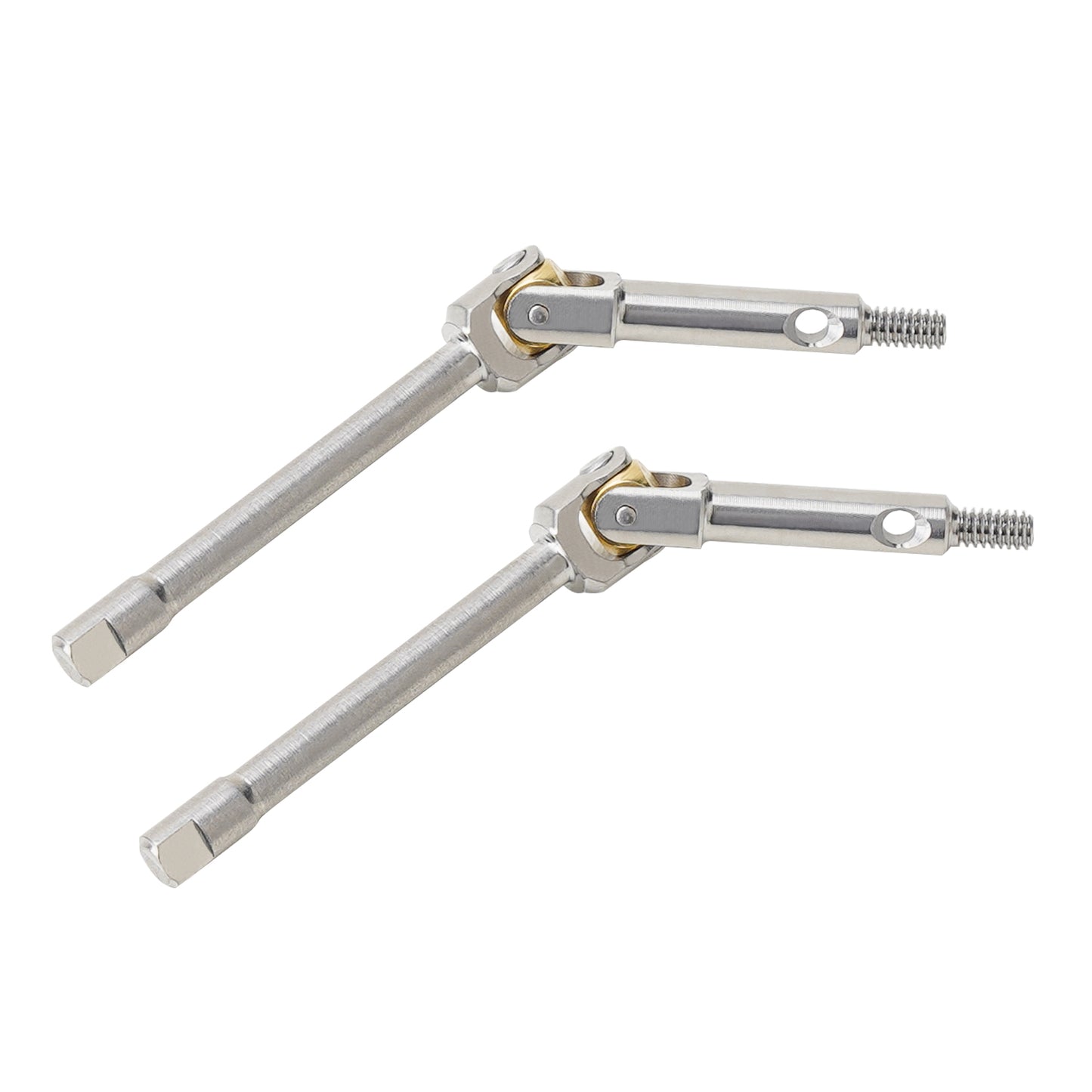 TCRC 2PCS High Steering Angle Universal Grade 5 Titanium U-Joint Axle Shafts +4MM Wide CVD for Axial SCX24 AX24