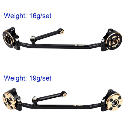 TCRC Brass Front Steering Knuckles w/ Adjustable Steering Block Weights&Steering link 19g/set for Redcat Ascent-32 1/32 RC Crawler Car