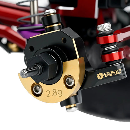 TCRC Brass Front Steering Knuckles + C-Hub with Adjustable Steering Block Weights Set 43g/Pair for HPI Venture18 Straight Axle Upgrade