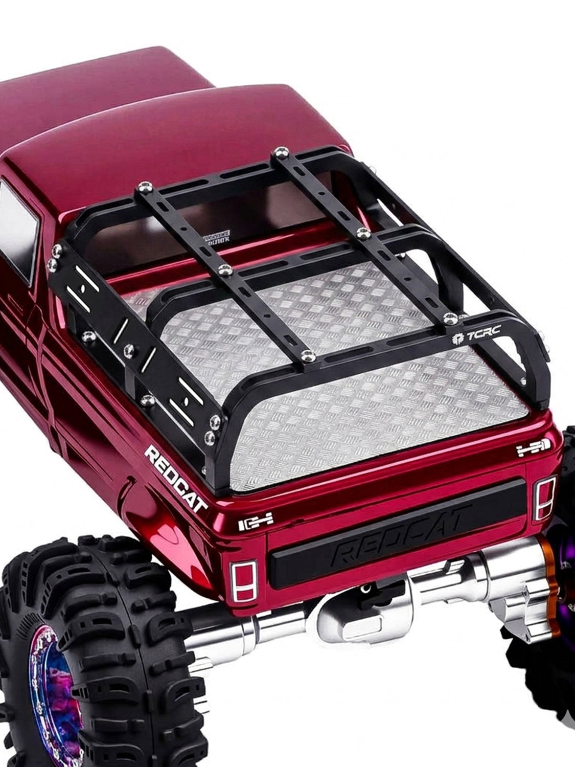 TCRC CNC Aluminum Bed Rack with Rear Body Anti-skid Plate Board For Redcat Ascent-18