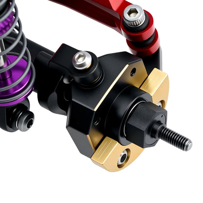TCRC Brass Front Steering Knuckles + C-Hub with Adjustable Steering Block Weights Set 43g/Pair for HPI Venture18 Straight Axle Upgrade