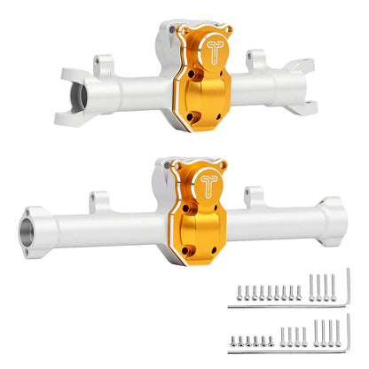 TCRC Aluminum Front Rear Axle Housing with Diff Covers Set for Axial SCX24 Bronco Gladiator Deadbolt C10 1/24 RC Crawler