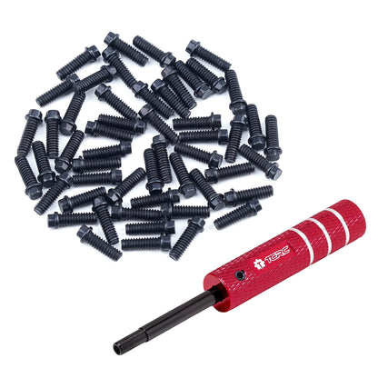 TCRC 75PCS Carbon Steel M2x6mm Beadlock Screws with Aluminum Easy Handheld Installation Tool for 1.9inch 2.2inch wheel hubs