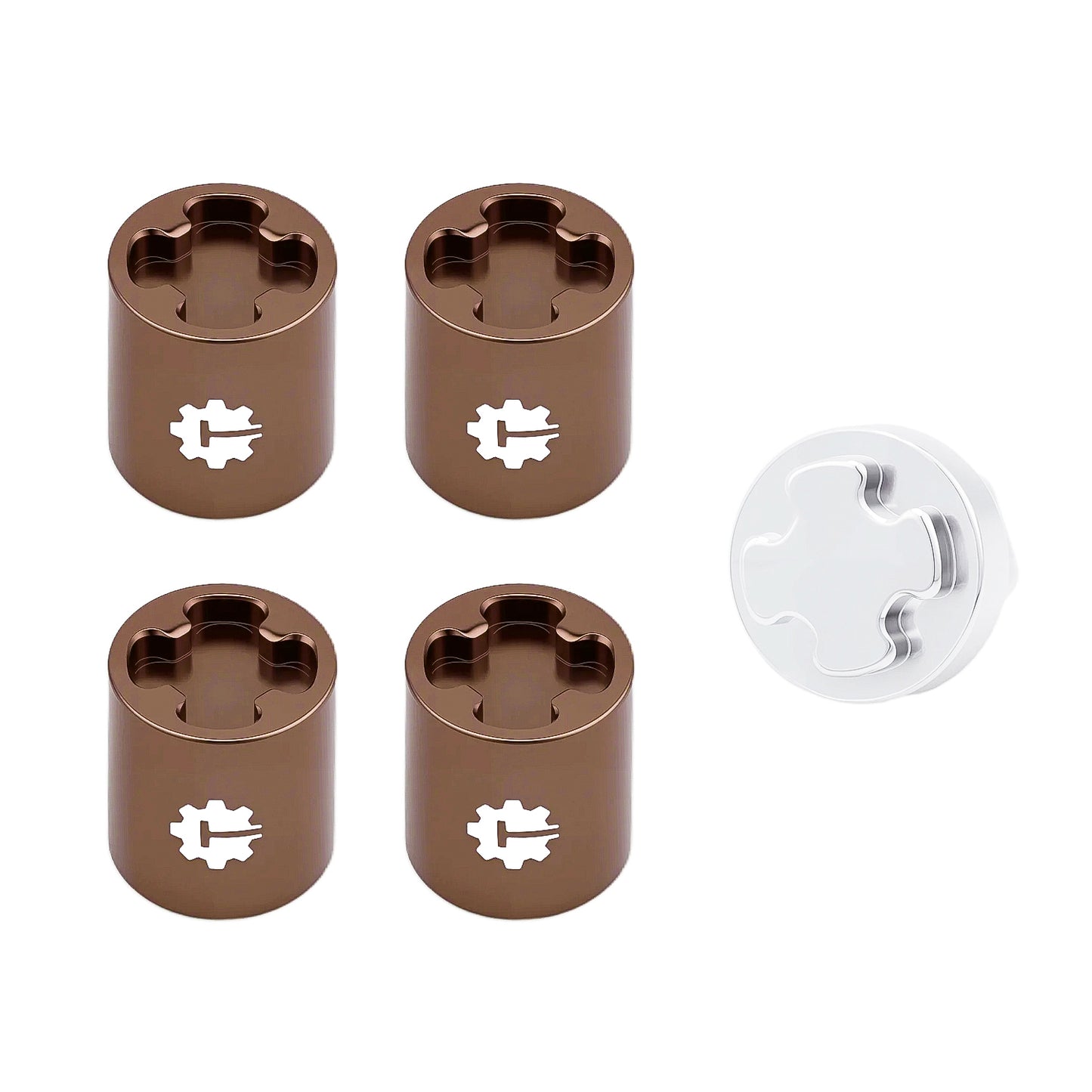 TCRC 4PCS Aluminum M4 Nut Wheel Rim Center Cap Manual Locking Hubs