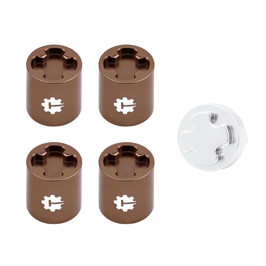 TCRC 4PCS Aluminum M4 Nut Wheel Rim Center Cap Manual Locking Hubs