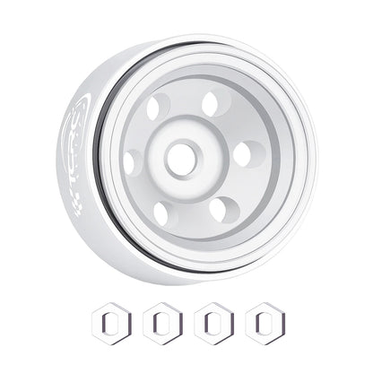 TCRC Deep Dish Aluminum 0.7” Beadlock Wheels Hubs for 1/30 Axial SCX30 1/32 Redcat Ascent-32