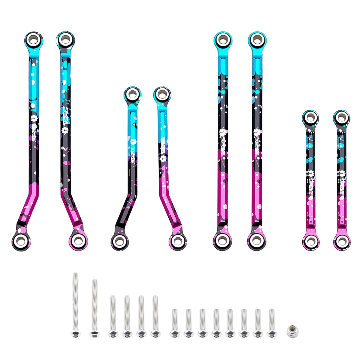 TCRC Splash Anodizing Aluminum High Clearance Chassis Links Set for 1/18 TRX4M Defender Bronco