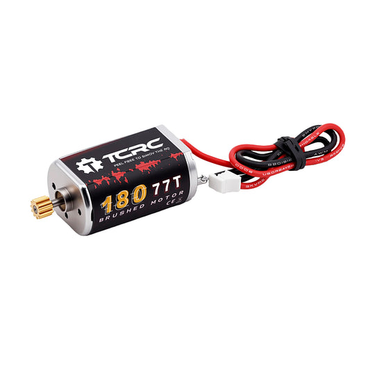 TCRC Metal 180 77T High Torque Speed Reduction Brushed Motor with Brass 11T Pinion for 1/18 HPI Venture18 TRX4M Defender Bronco Ford F-150 Chevrolet K10 High Trail Crawler