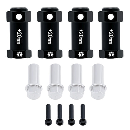 TCRC 4PCS Aluminum 12mm Wheel Hex Hubs 20MM Extension Adapters for Axial 1/8 AXP8 Gilamon Trail Buggy