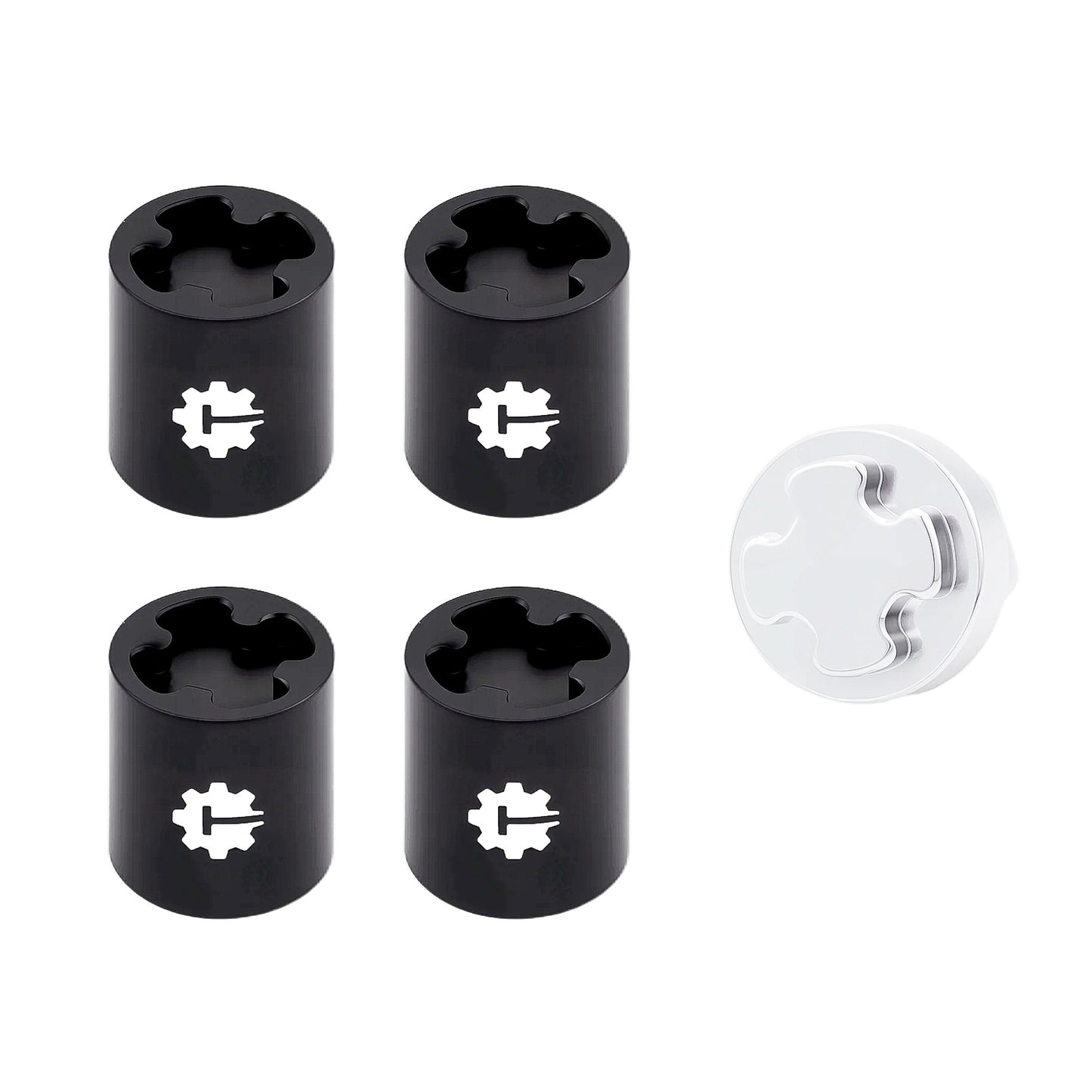 TCRC 4PCS Aluminum M4 Nut Wheel Rim Center Cap Manual Locking Hubs