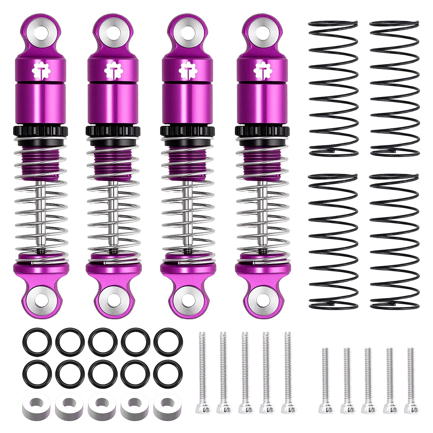 TCRC 4PCS Aluminum 27mm Shock Absorber Damper Set for Axial SCX30 1/30 RC Crawler Car Upgrades