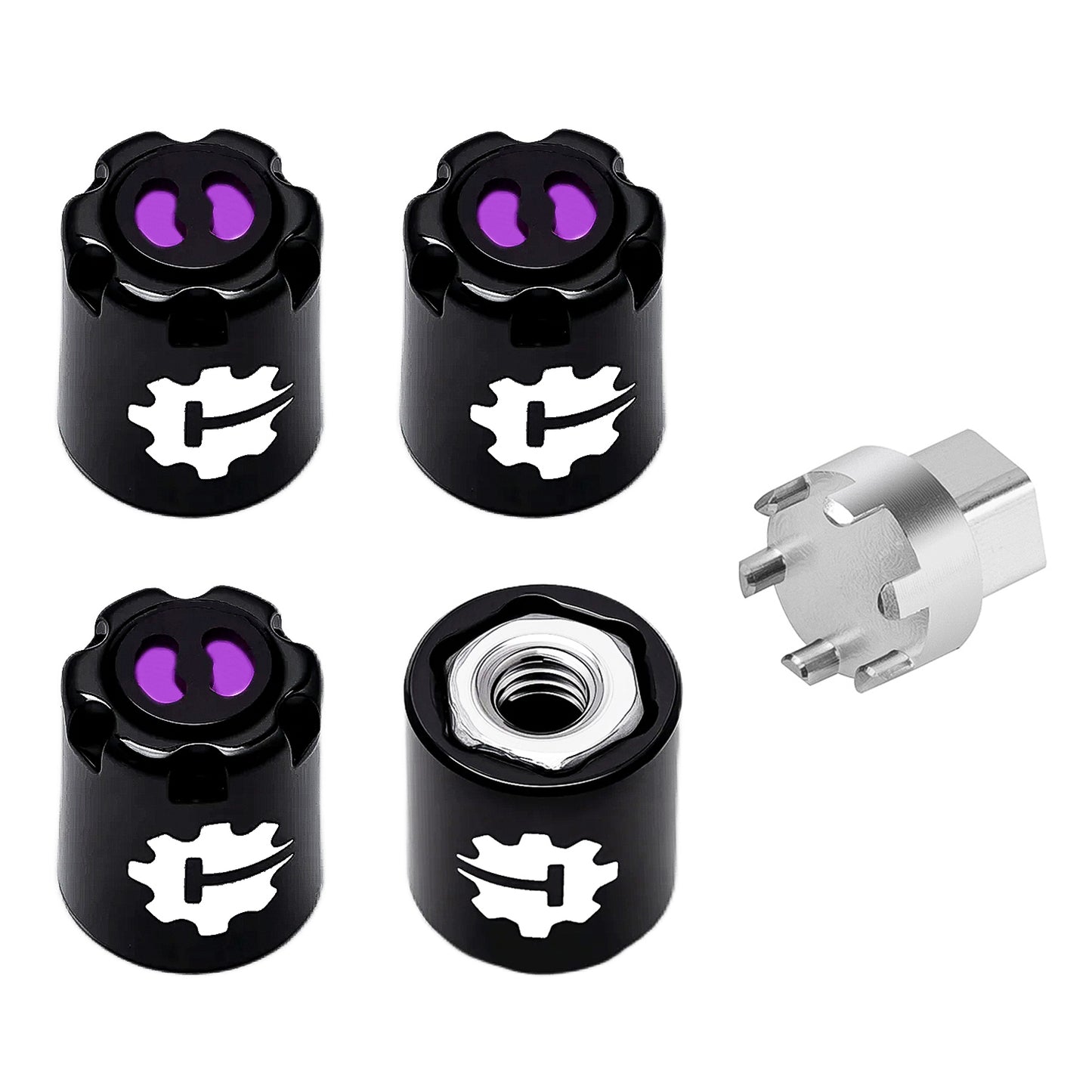 TCRC 4PCS Aluminum M2 Wheels Center Caps Lock Nuts