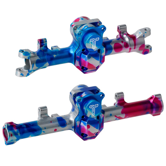 TCRC Colorful Splash Anodizing Aluminum Front & Rear Axle Housing with Diff Covers Set for Axial SCX24
