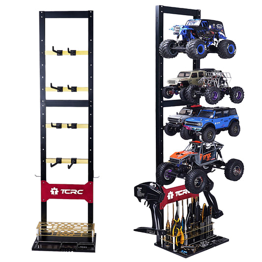 TCRC Heavy Multi-functional RC Car Desktop Display Stand Adjustable Height 60-100cm for 1/32 1/30 1/24 1/18 1/10 Scale Crawler Cars