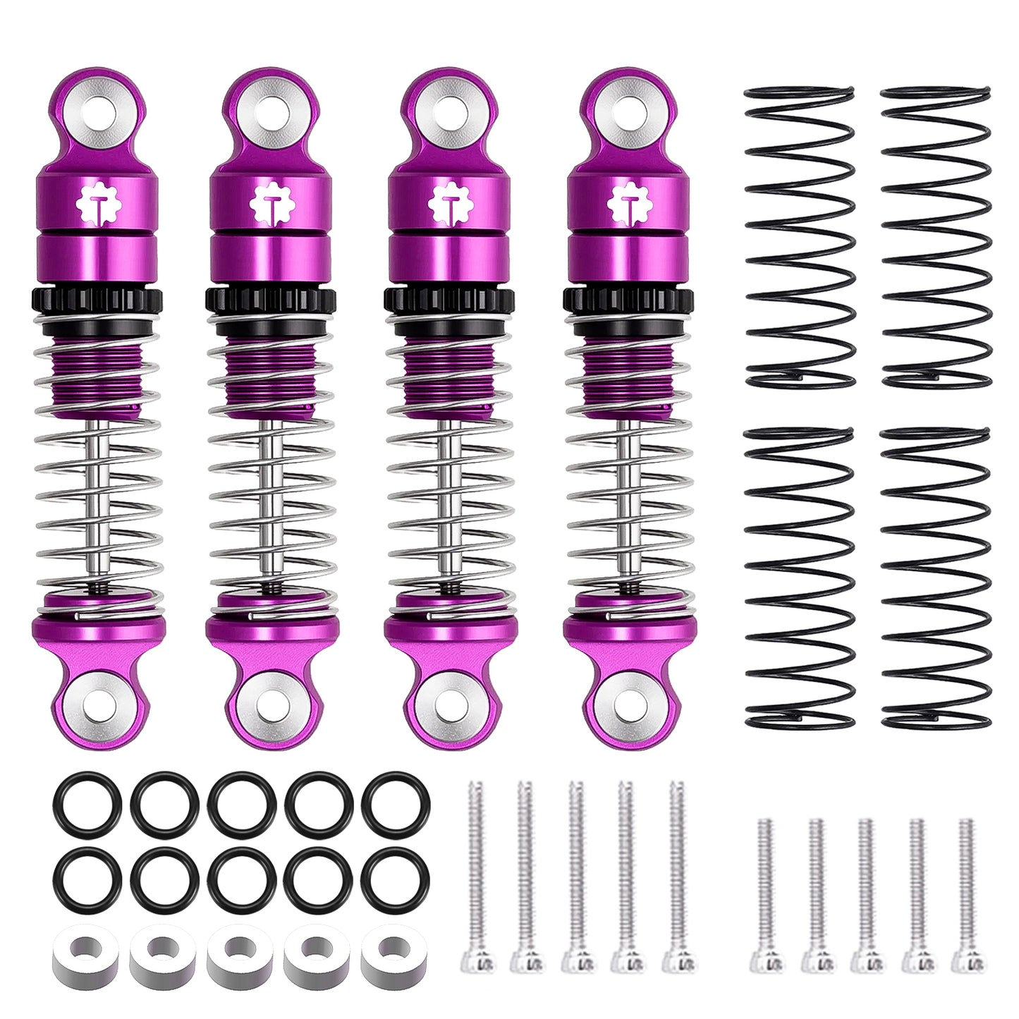 TCRC 4PCS Aluminum 24.5mm Shock Absorber Damper Set for Axial SCX30 1/30 RC Crawler Car Upgrades