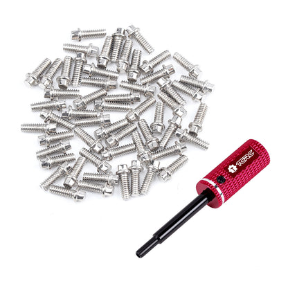 TCRC 75PCS Carbon Steel M1.4x4mm Beadlock Screws with Aluminum Easy Handheld Installation Tool for 1.0inch 1.3inch wheel hubs
