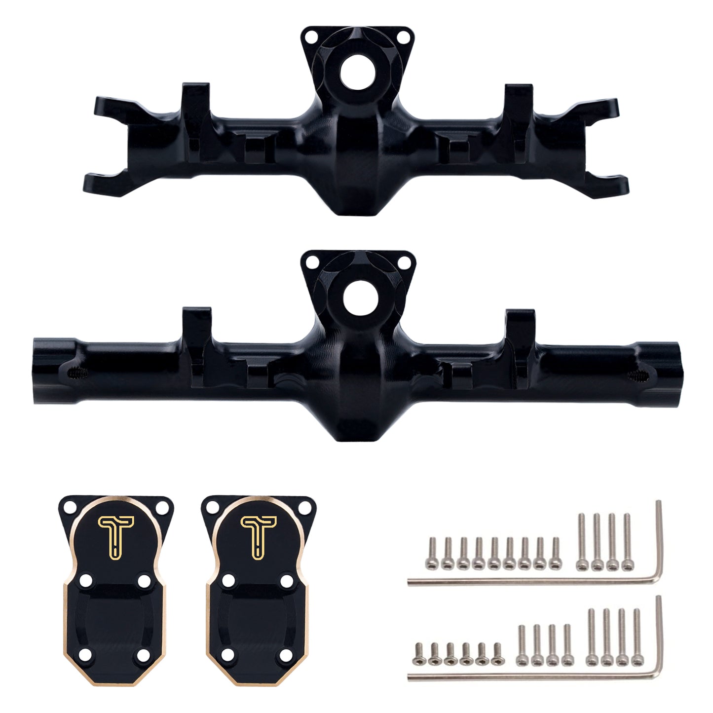 Full Brass Front&Rear Axle Housing with Diff Covers Set for Axial SCX24