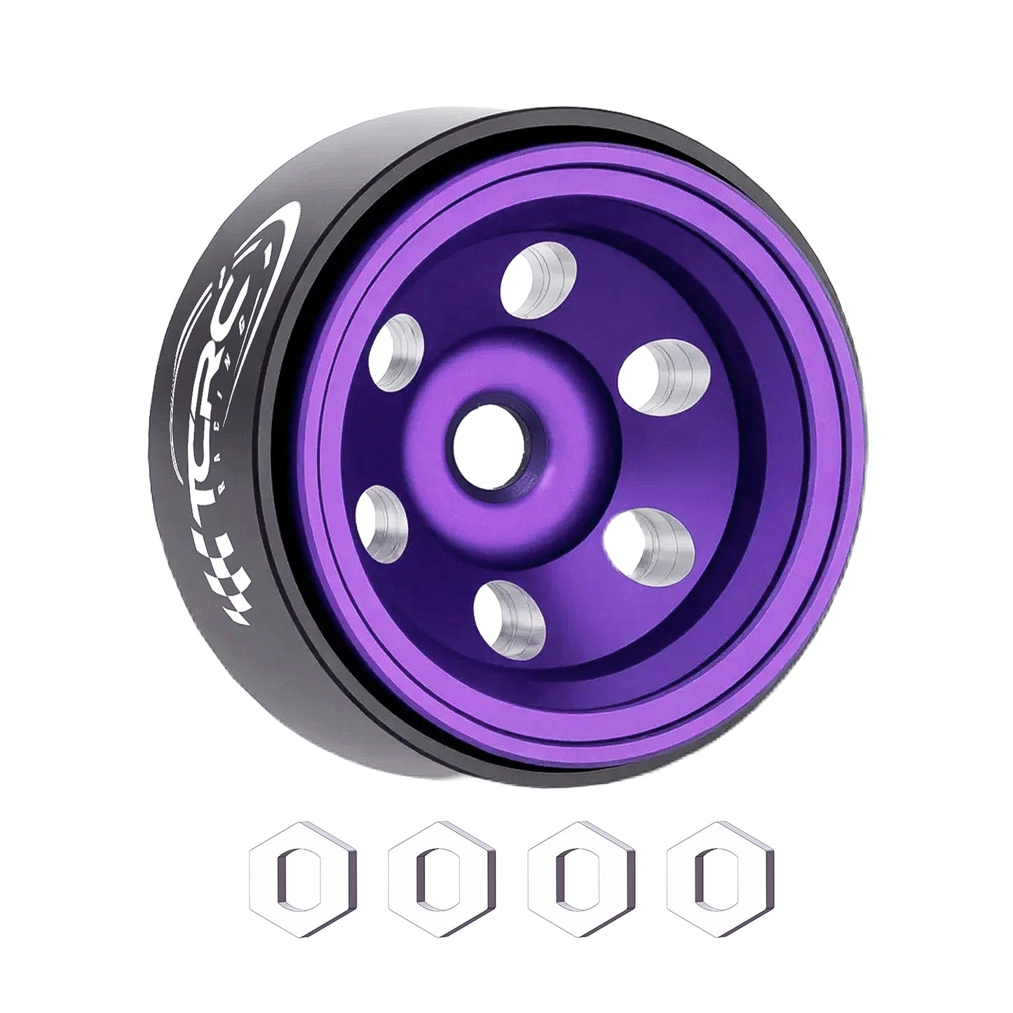 TCRC Deep Dish Aluminum 0.7” Beadlock Wheels Hubs for 1/30 Axial SCX30 1/32 Redcat Ascent-32