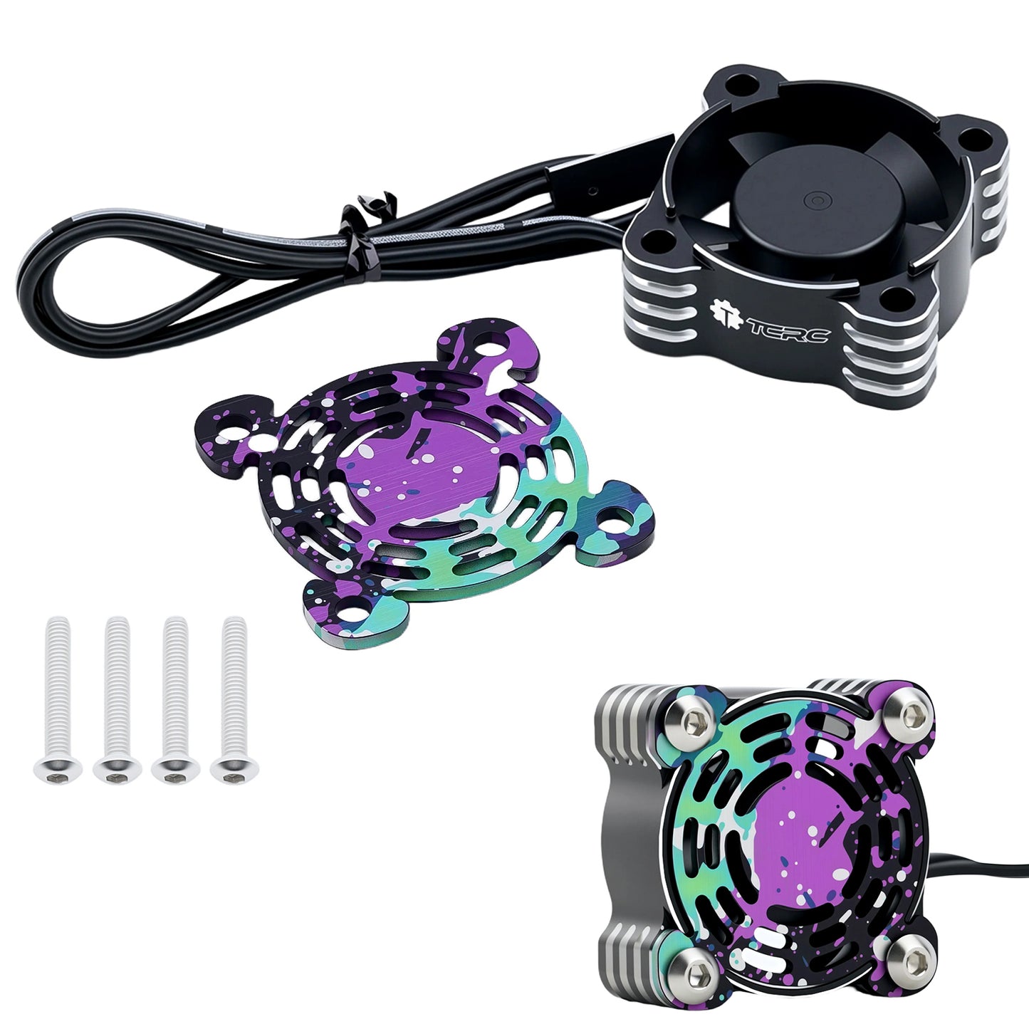 TCRC High Speed Aluminum RC Motor Heatsink ESC Cooling Fan with Splash Anodizing Aluminum Dust Cover