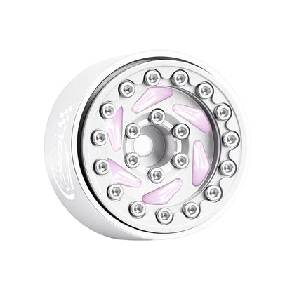 TCRC 4PCS Night Glow Color Fluorescent Purple/Blue Aluminum 1.0 Inch Beadlock Wheels Hubs