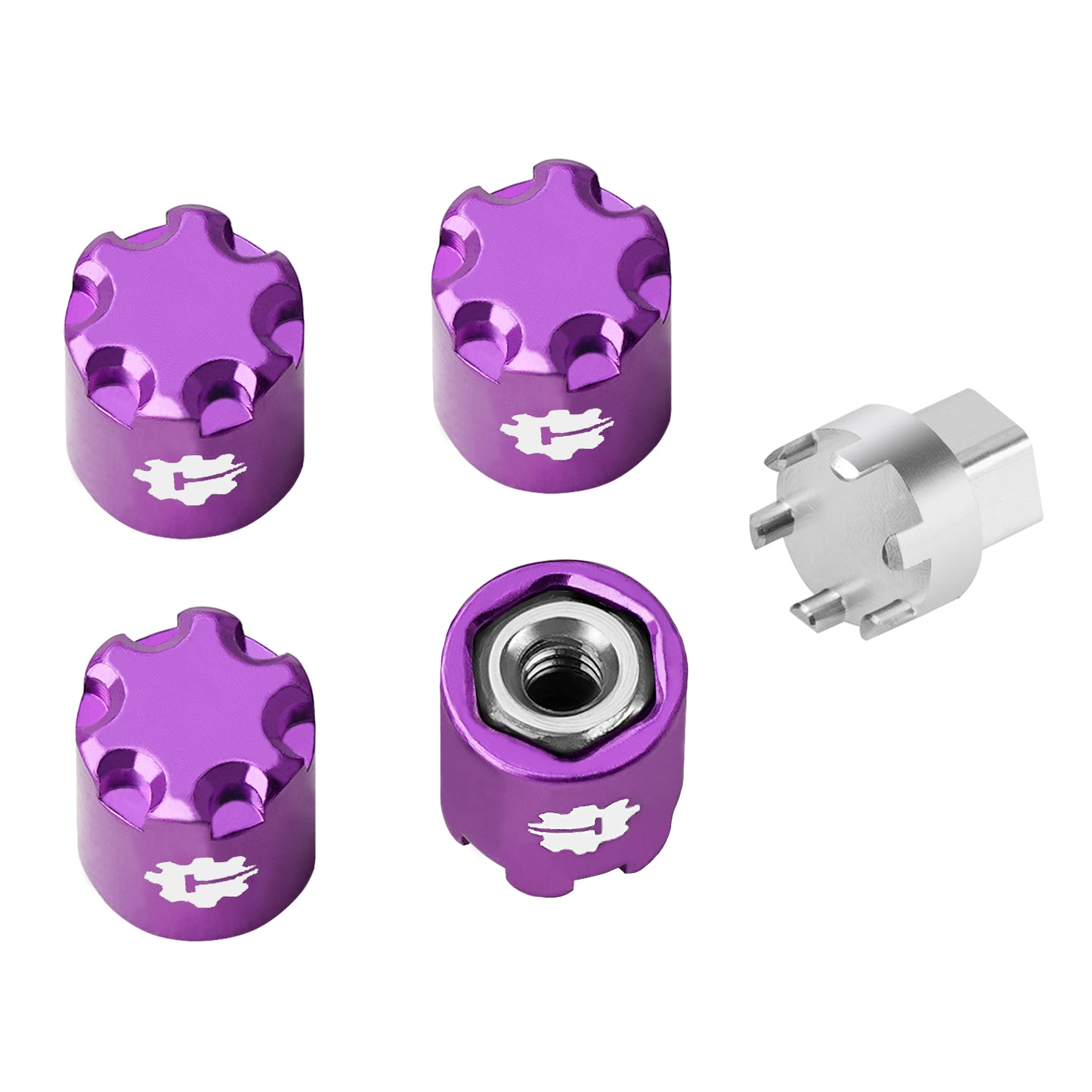 TCRC 4PCS Aluminum M2.5 Wheels Center Caps Lock Nuts