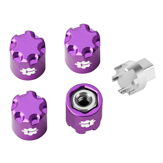 TCRC 4PCS Aluminum M2.5 Wheels Center Caps Lock Nuts