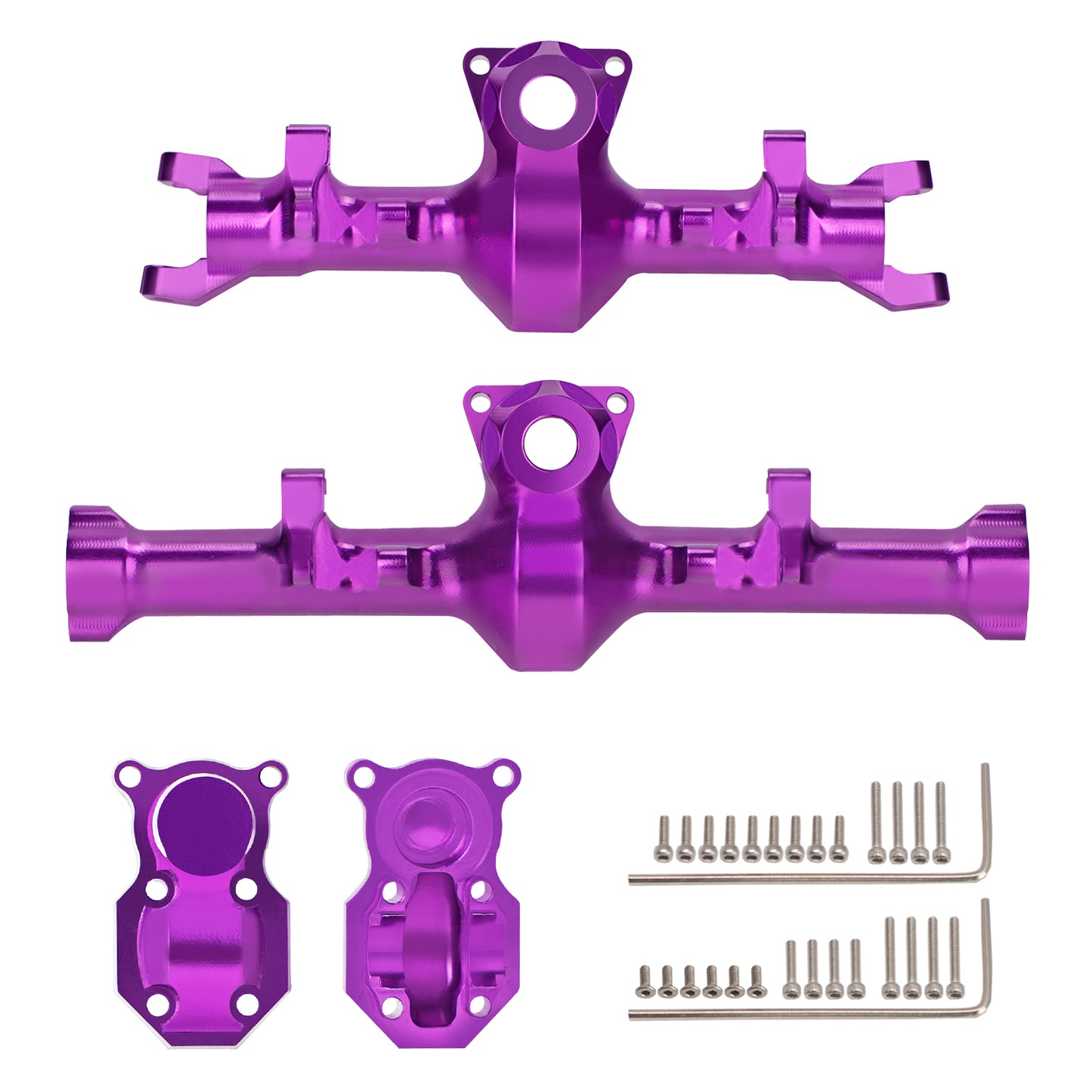 TCRC Aluminum Front Rear Axle Housing with Diff Covers Set for Axial SCX24 Deadbolt C10 90081