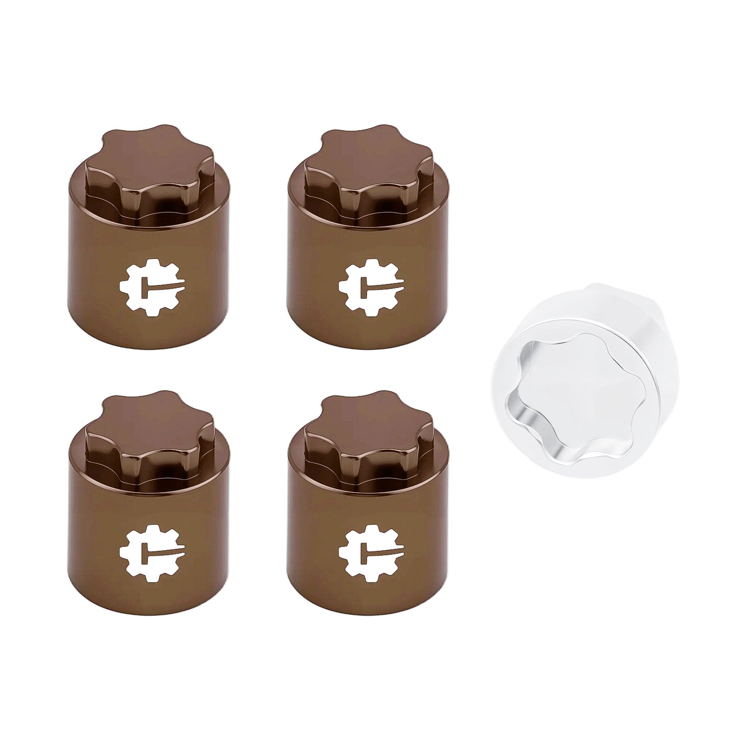 TCRC 4PCS Aluminum M4 Nut Wheel Rim Center Cap Manual Locking Hubs