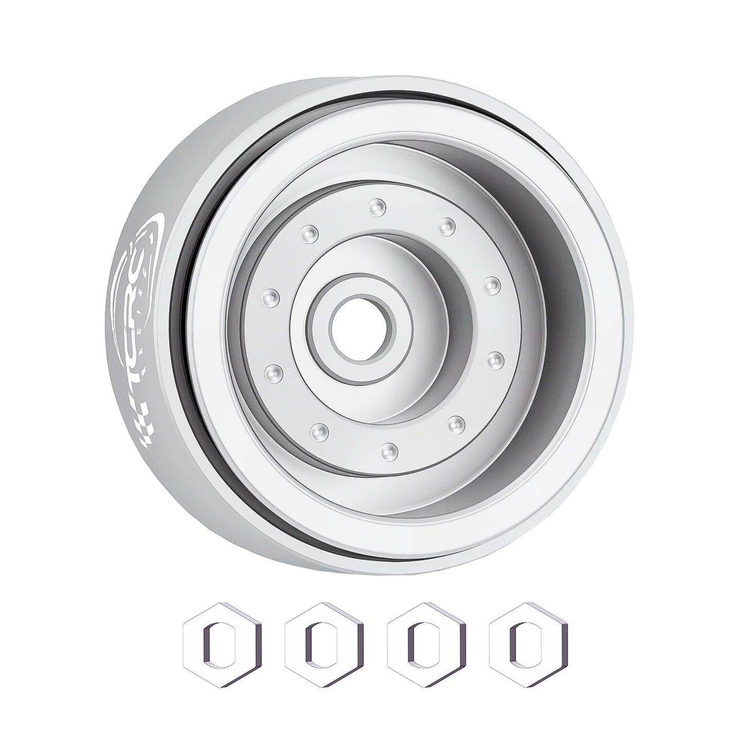 TCRC Deep Dish Aluminum 0.7inch Beadlock Wheels Hubs for 1/30 Axial SCX30 1/32 Redcat Ascent-32